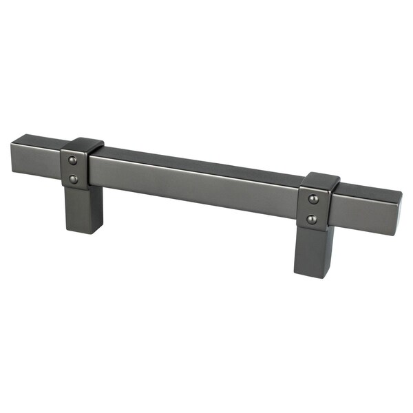 Berenson Hardware 96 mm Center to Center Rivet Rebel Cabinet Pull, Slate 5097-4SLT-P - main